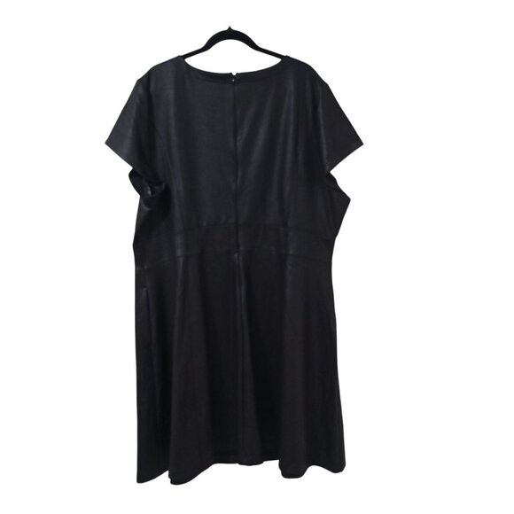 Lane Bryant Womens Plus Size Faux Leather Dress Black 26 Midi - Picture 3 of 12
